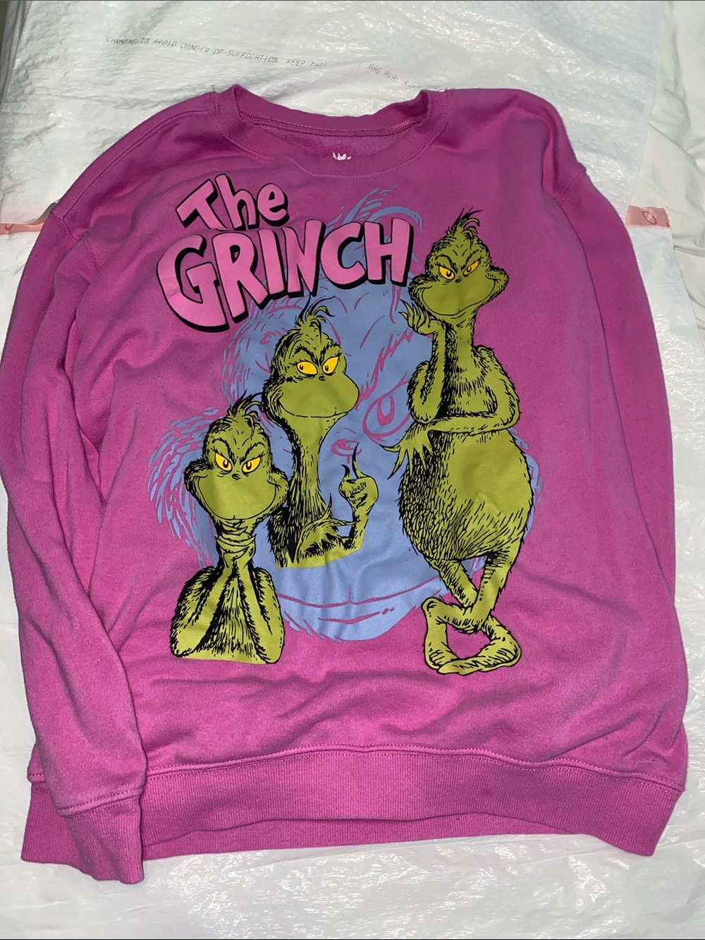 Hybrid Apparel The Grinch Crewneck Sweatshirt - Bright Pink